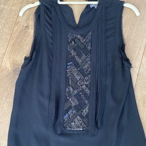 Vince Silk Beaded Top